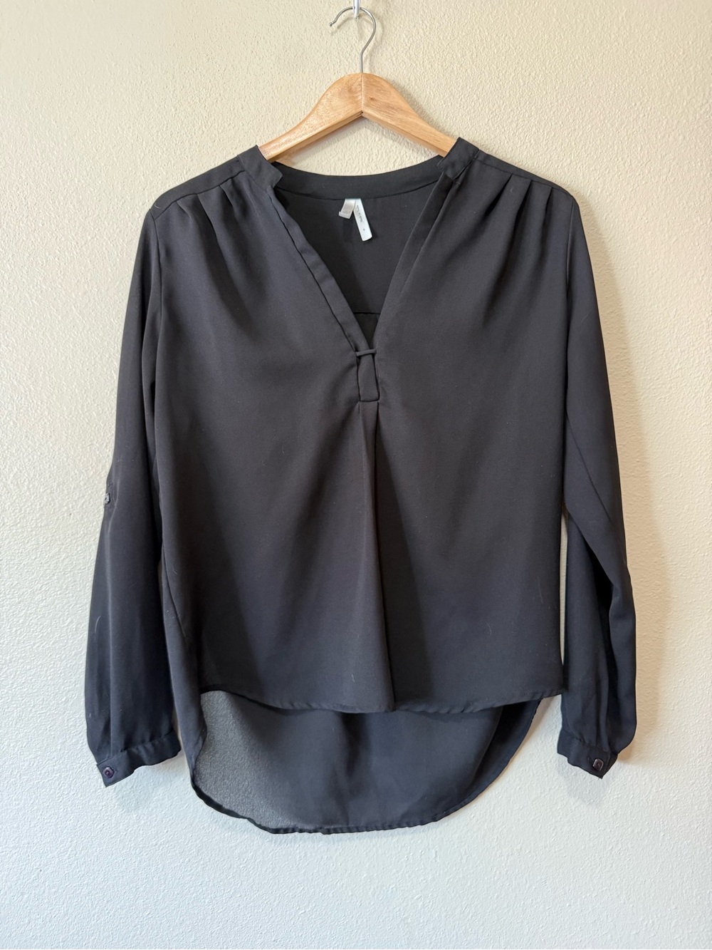 Truth Black Long-Sleeve V-Neck Blouse
